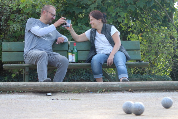 Patricia and Frank after a pétanque match
